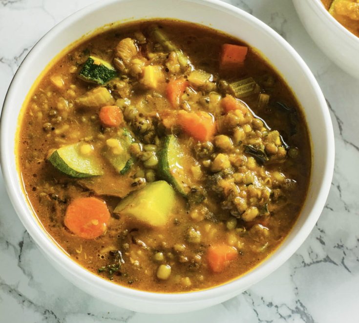 mung bean and vegetable stew with steamed turnips